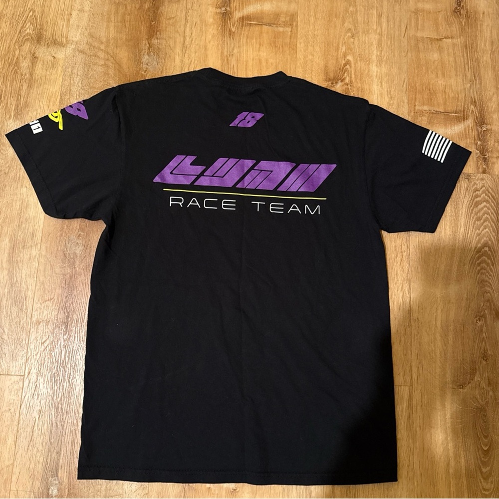 LGND Supply Co T-Shirt Men's Large Black Purple Legend Race Team 18 US Flag Logo